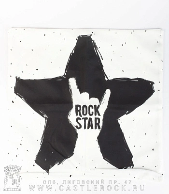 чехол на подушку rock star (черная звезда)