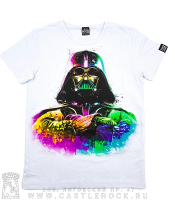 футболка детская darth vader дарт вейдер (белая, светится)