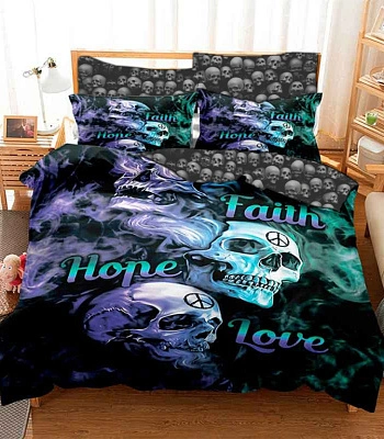 комплект постельного белья черепа "faith hope love"