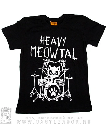 футболка детская heavy meowtal (кот)