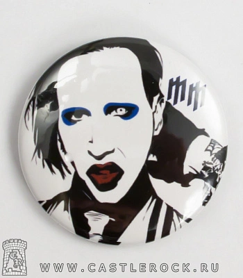 значок marilyn manson (ч/б)