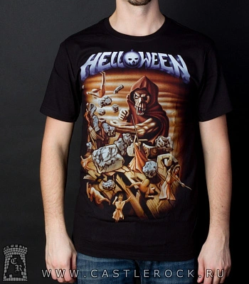 футболка helloween "walls of jericho" (принт большой)