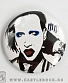 значок marilyn manson (ч/б)