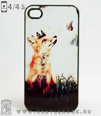 чехол для iphone лиса и бабочка