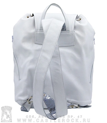 рюкзак кожаный o'skull белый (два кармана)