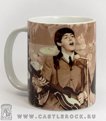 кружка beatles (группа, коричневая)