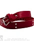 ремень кожаный полотно (клепки, красный, широкий)
