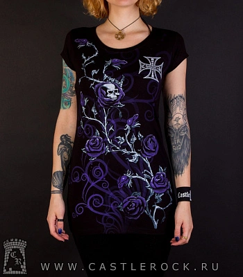 туника череп и розы "violet roses"