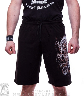 шорты мотоцикл и череп шамана