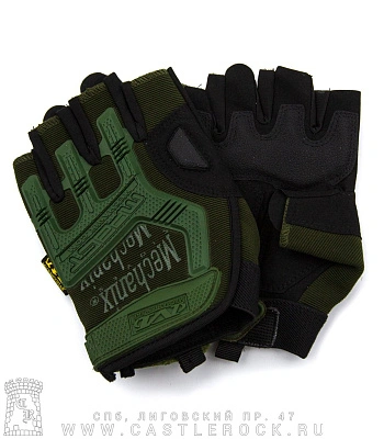 перчатки обр/пал усиленные прорезиненные "mechanix" (зеленые)