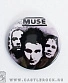 значок muse (группа, ч/б)