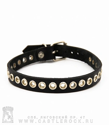 ошейник кожаный 1 ряд блочки (на пряжке)