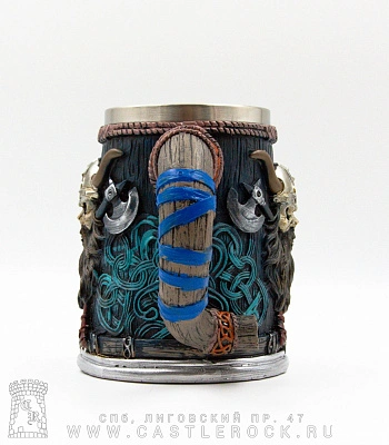 кружка череп викинга и рог