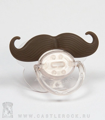 соска-пустышка усы короткие завитые (коричневая)