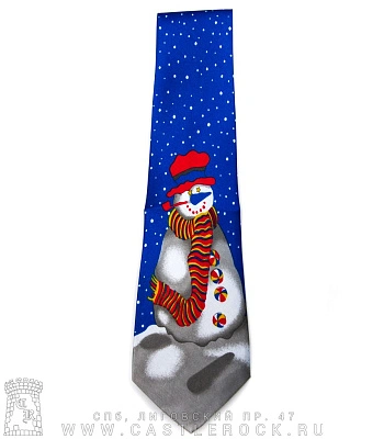 галстук снеговик (синий)