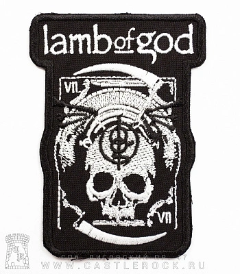 нашивка lamb of god (череп, вышивка)