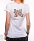 женская футболка david bowie (красное лого, белая)