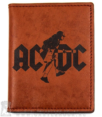 обложка для автодокументов ac/dc (ручная работа)