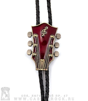 боло гитара (головка грифа, эмаль красная, бронза)