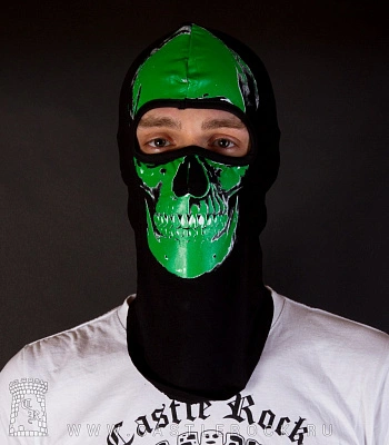 шапка балаклава череп человека (зеленый)