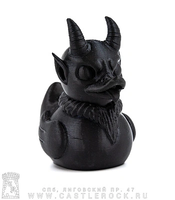 статуэтка уточка демон (3d печать, черная)