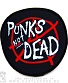 нашивка anarchy анархия punks not dead (лого, надпись белая, круглая)