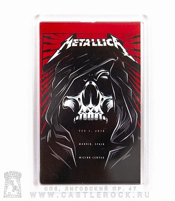 магнит прямоугольный metallica (череп)
