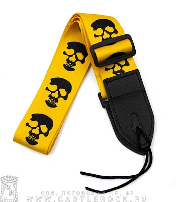 ремень для гитары черепа (желтый)