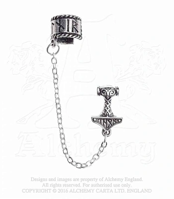 серьга кафф alchemy gothic (алхимия готик) e381 thor donner