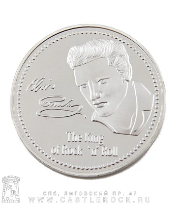 монета сувенирная крупная elvis presley "the king of rock'n'roll"