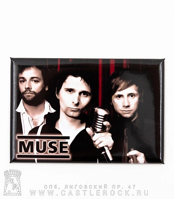 магнит прямоугольный muse (группа, микрофон)
