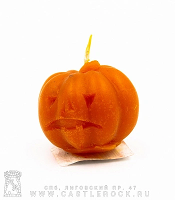 свеча тыква "halloween" (оранжевая, воск)