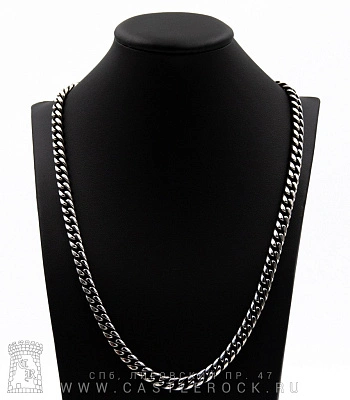 цепь стальная панцирная (звенья усеченные, округлые, затемненные, 8 мм)