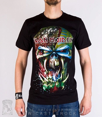 футболка iron maiden "the final frontier" (череп пришельца)