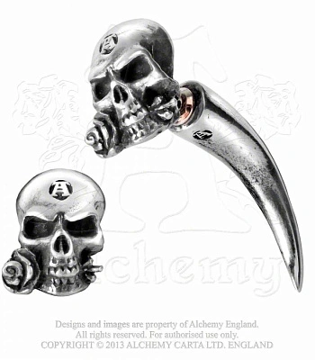серьга alchemy gothic (алхимия готик) e319 the alchemist horn