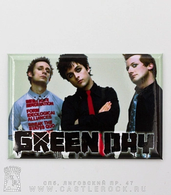 магнит прямоугольный green day (группа)