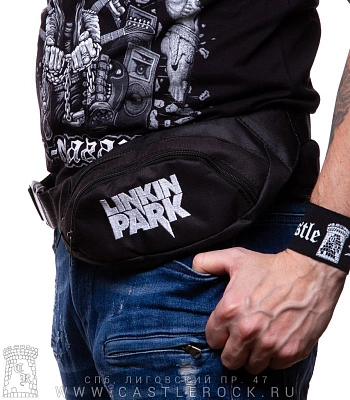сумка на пояс с вышивкой linkin park