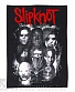 нашивка на спину slipknot (маски ч/б, надпись красная)
