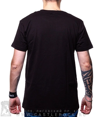 футболка slayer (орел ч/б, надпись красная)