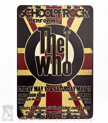 табличка who "school of rock performs"