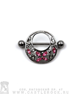 Штанга Сталь Узор (стразы) 1,6 х 22 х 5/5