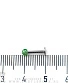 Лабрет Сталь с Акриловым Шариком с Блестками (зелеными) 1,2 х 8 х 3