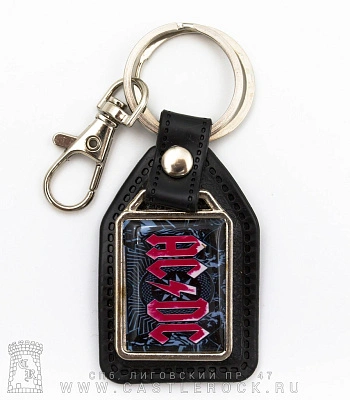 брелок прямоугольный на подкладке ac/dc "black ice"