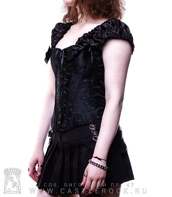 корсет рукавчики и бантики (черный)