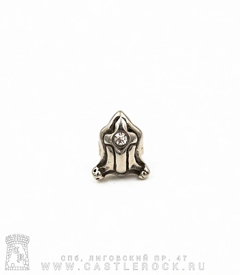 серьга щит с крестом (страз)