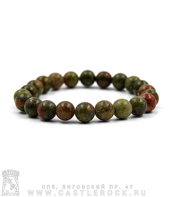 браслет из натурального камня унакит (8 мм)