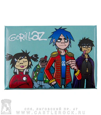 магнит прямоугольный gorillaz (группа)