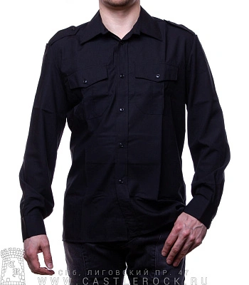 рубашка с длинным рукавом без рисунка (классика)