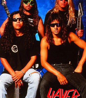 постер тканевый slayer (группа, фон синий)