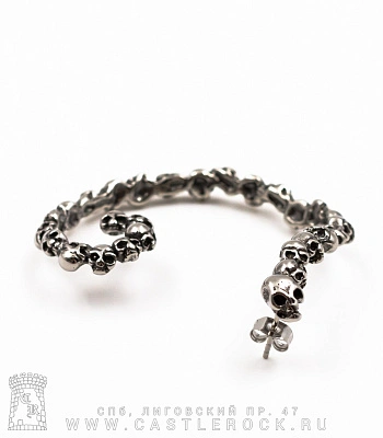 серьга кафф черепа
